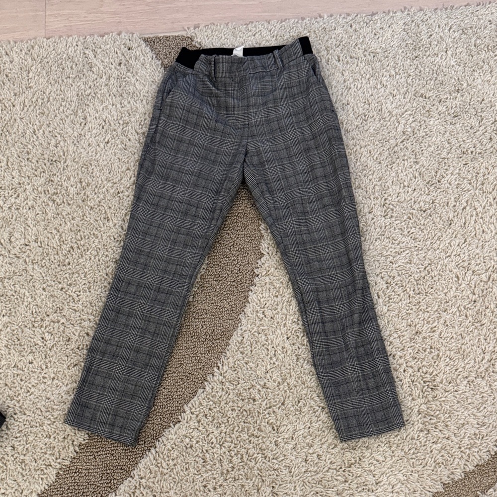 H&M Women's Gray Checkered Trousers